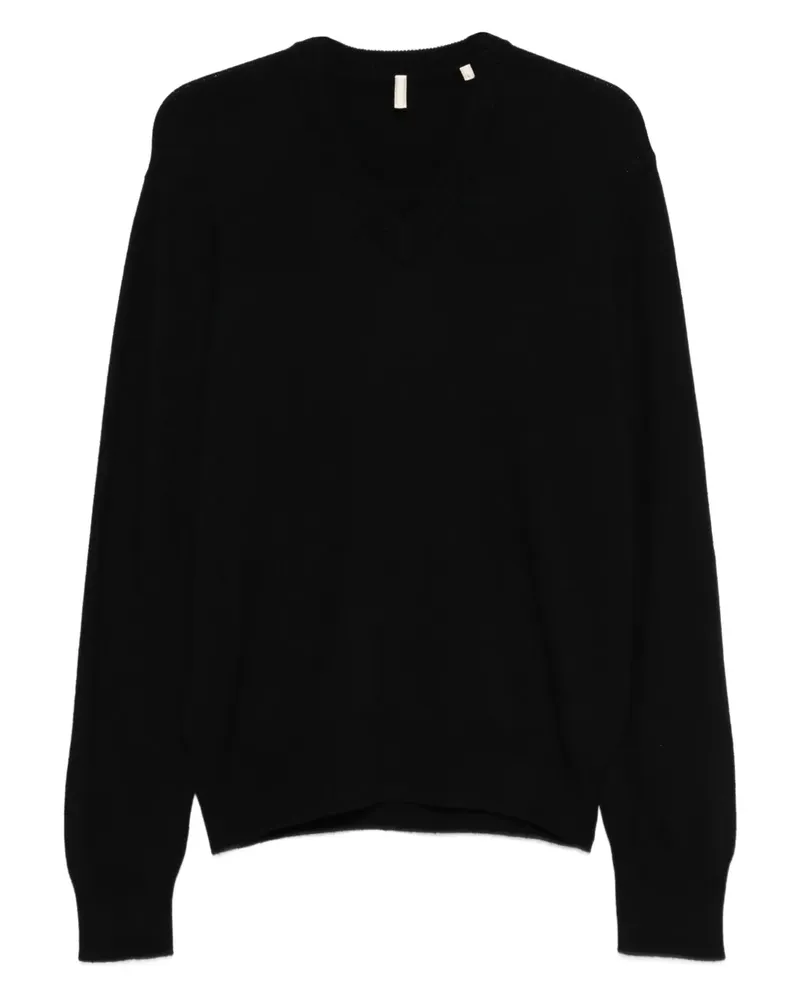 Sunflower Kaschmirpullover mit V-Ausschnitt - Schwarz Schwarz
