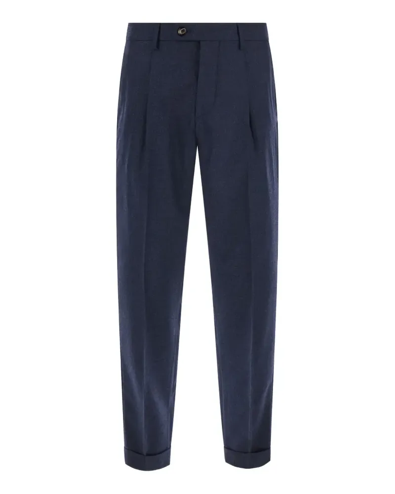 MICHAEL COAL pleated turn-up trousers - Blau Blau