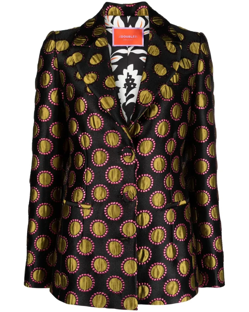 La DoubleJ Kapuzenjacke mit Jacquardmuster - Schwarz Schwarz