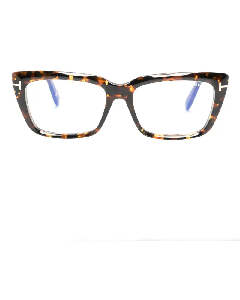 Tom Ford Eckige Brille in Schildpattoptik - Braun Braun