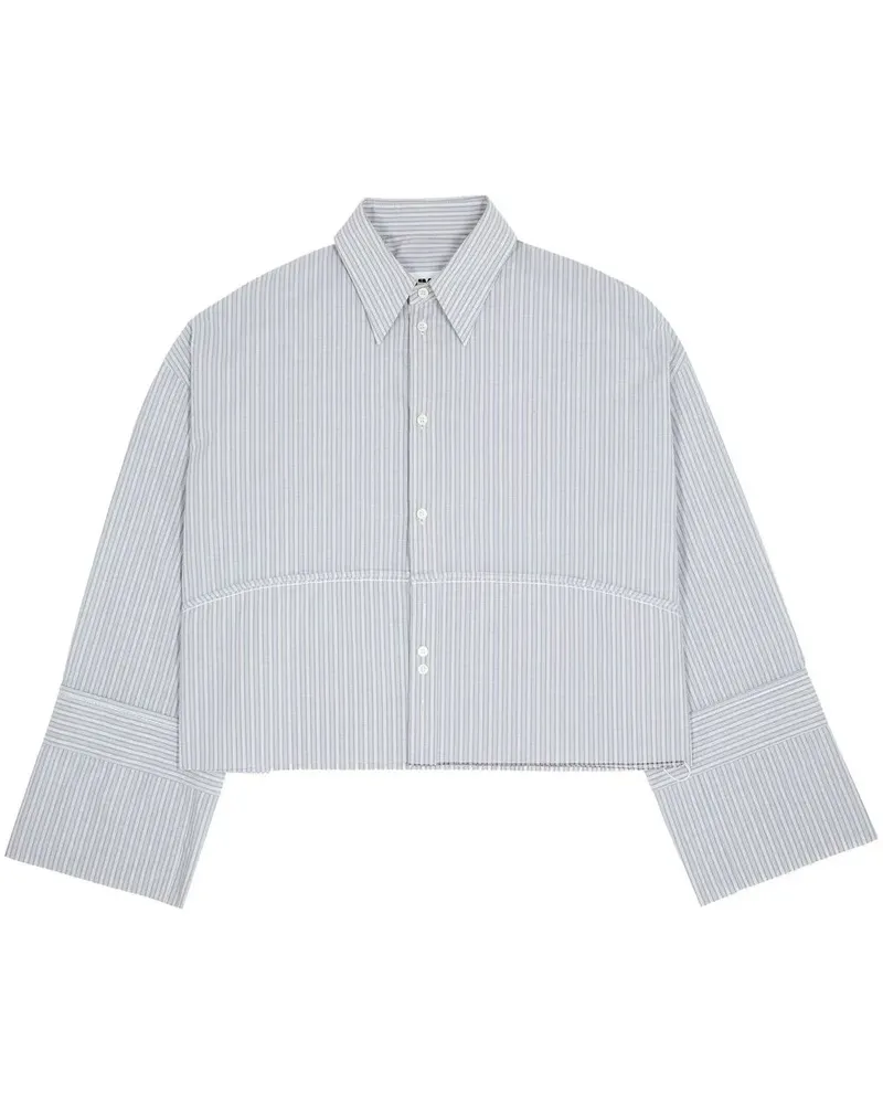 Maison Margiela Gestreiftes Cropped-Oberteil - Grau Grau