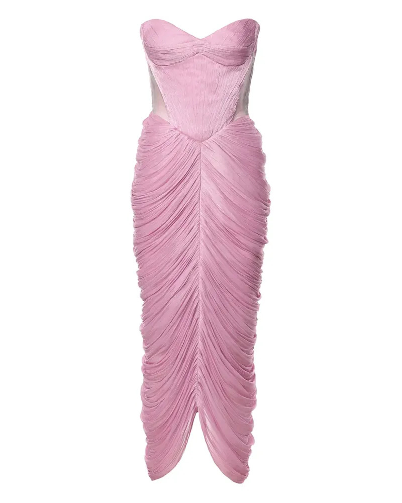 Ana Radu Drapiertes Kleid mit Corsage - Rosa Rosa