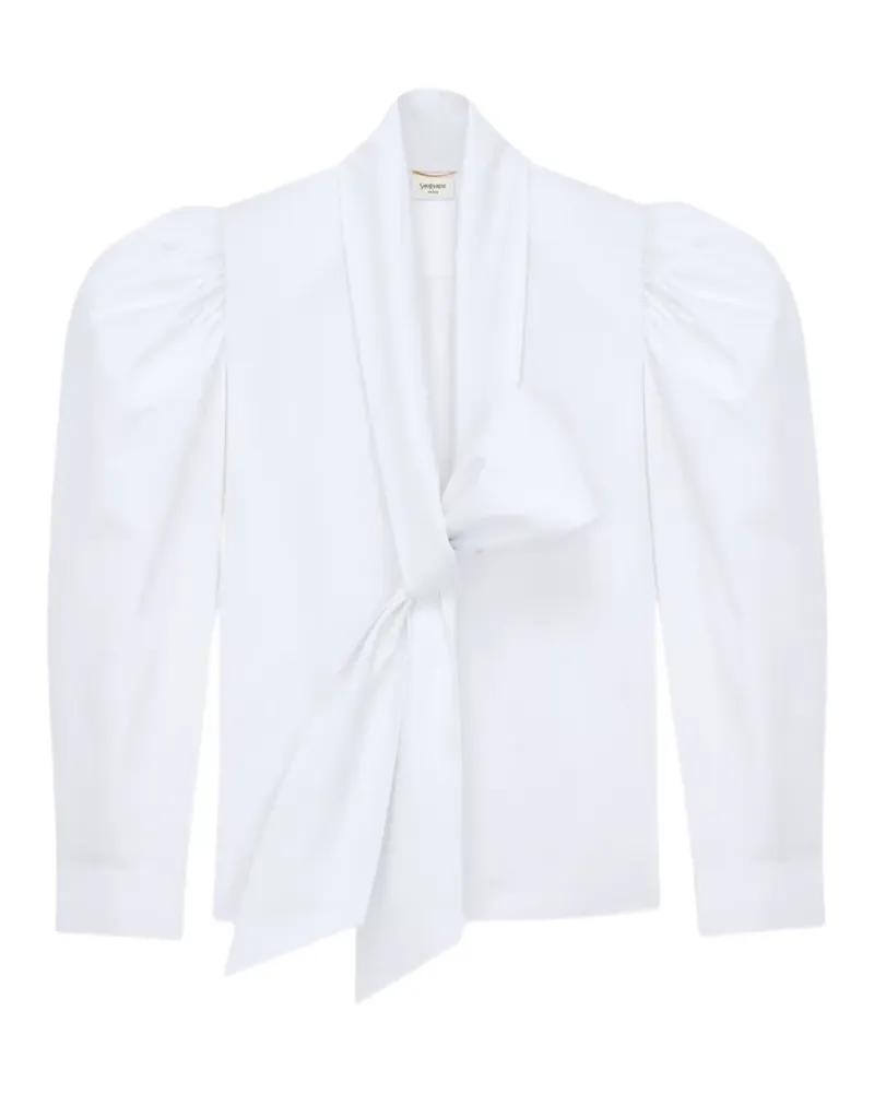Saint Laurent Bluse mit Ballonärmeln - Weiß Weiß