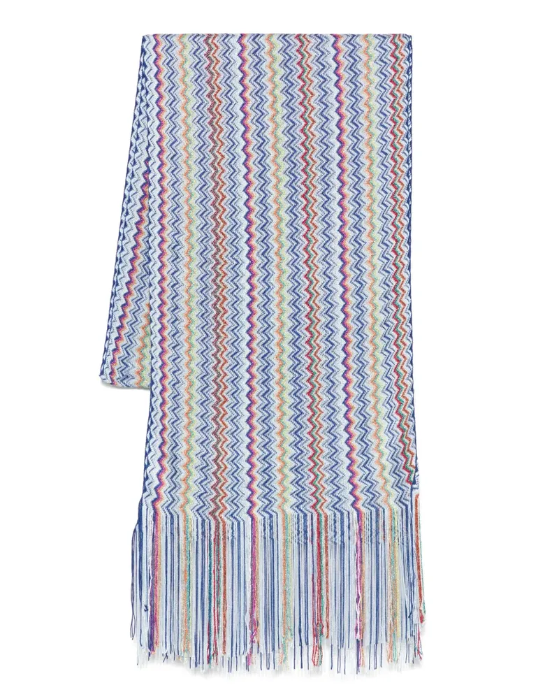 Missoni Schal mit Zickzackmuster - Blau Blau