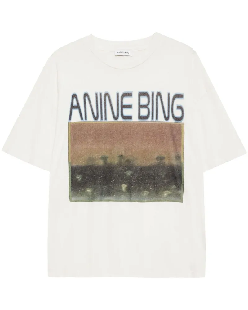 Anine Bing Cade Mushrooms T-Shirt Weiß