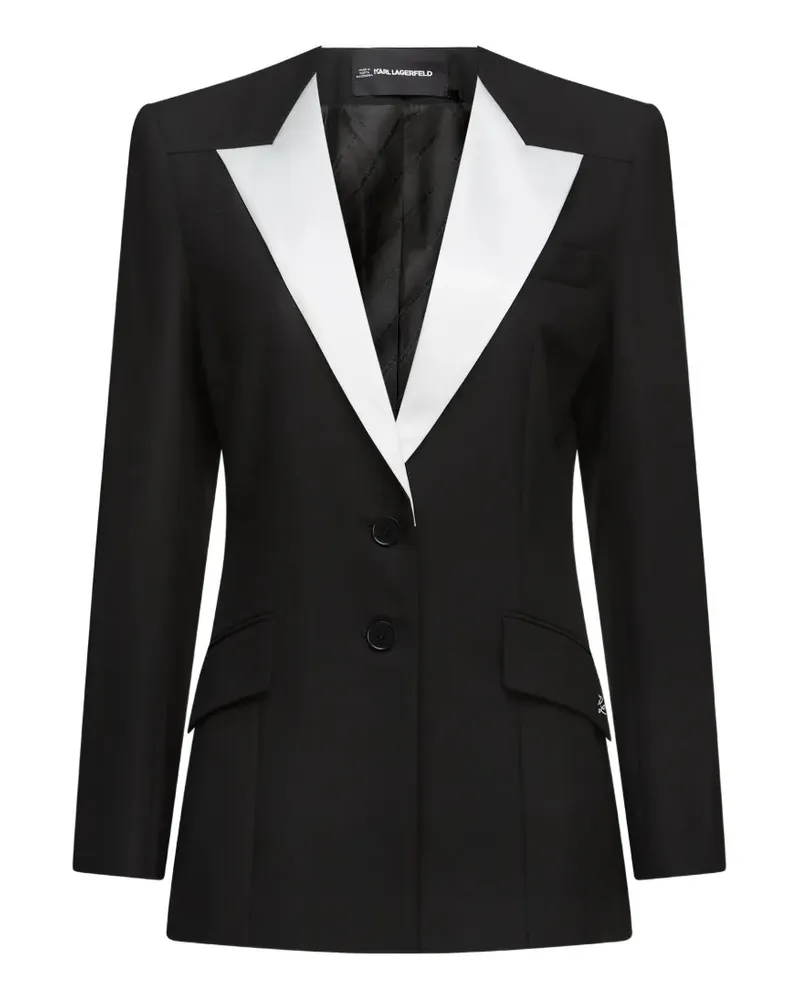 Karl Lagerfeld contrast-lapel blazer - Schwarz Schwarz