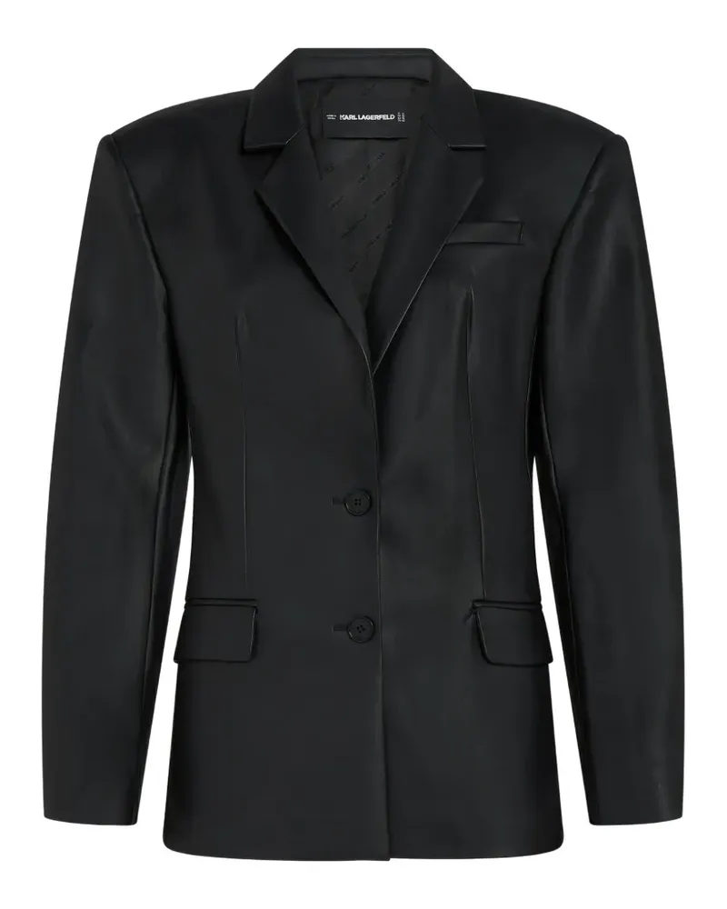 Karl Lagerfeld Sakko aus Faux-Leder - Schwarz Schwarz
