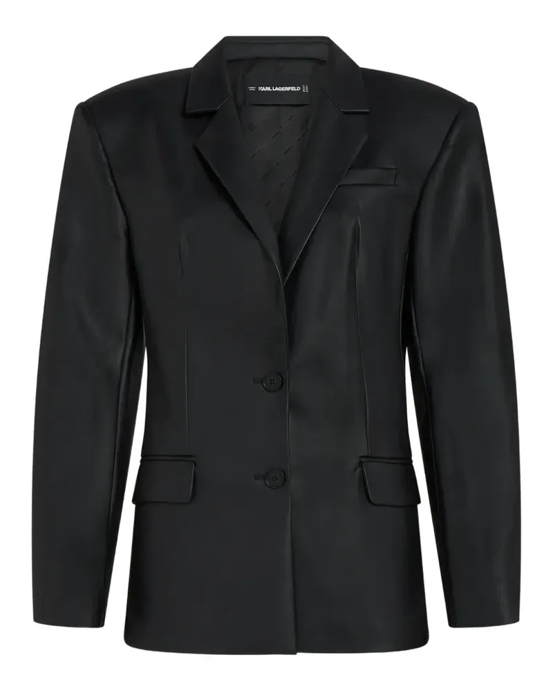 Karl Lagerfeld Sakko aus Faux-Leder - Schwarz Schwarz
