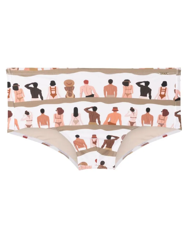 Amir Slama Badeshorts mit grafischem Print - Nude Nude