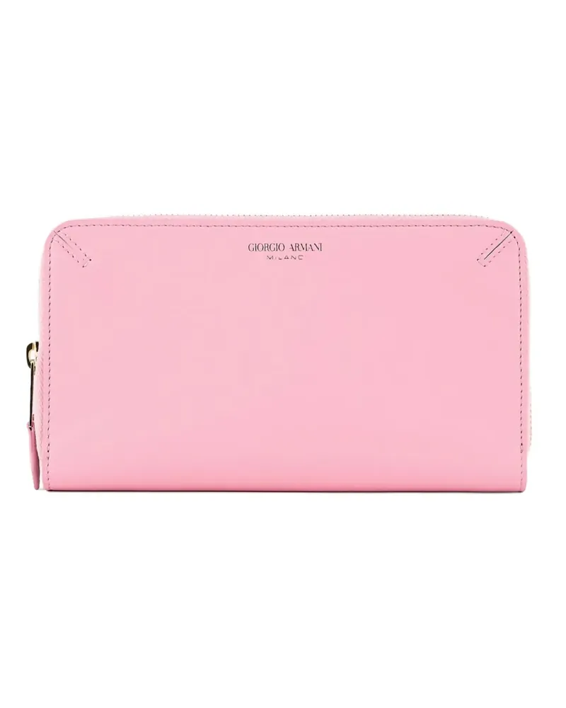 Giorgio Armani logo-stamp zip wallet - Rosa Rosa