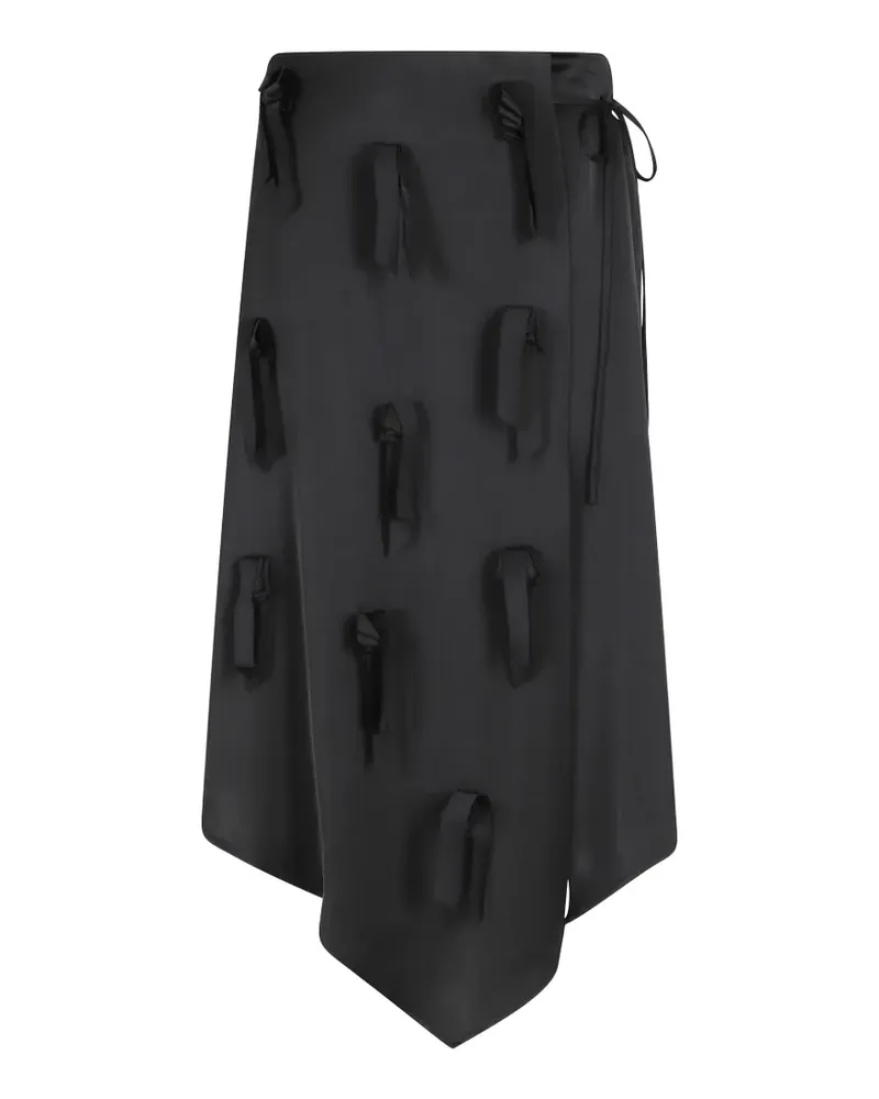 Isabelle Blanche bow-embellished asymmetric skirt - Schwarz Schwarz