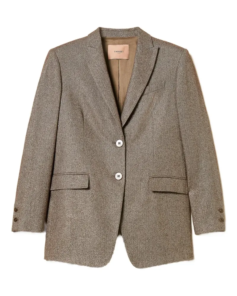 Twin-Set Tweed-Blazer aus Lurex - Braun Braun