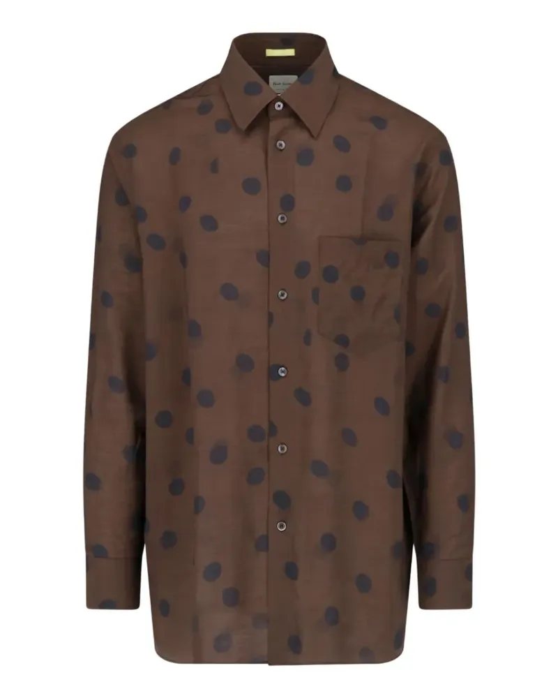 Paul Smith Hemd mit Polka Dots - Braun Braun