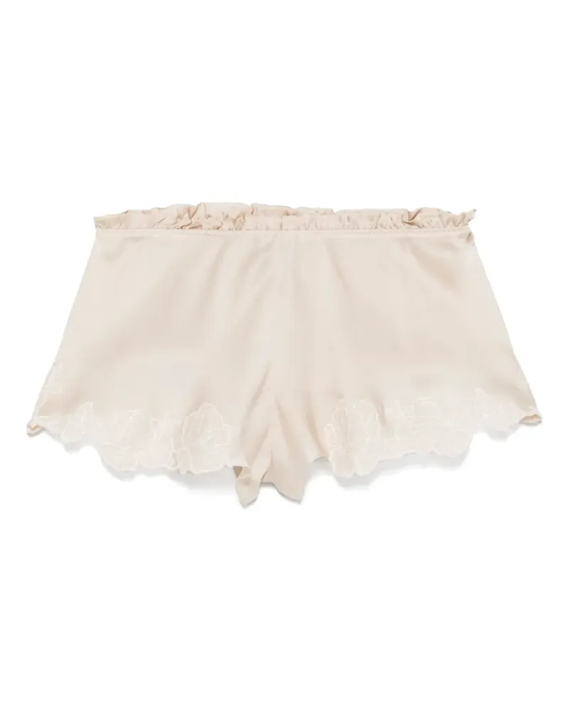 Carine Gilson Pyjama-Shorts aus Calais-Caudry-Spitze - Nude Nude