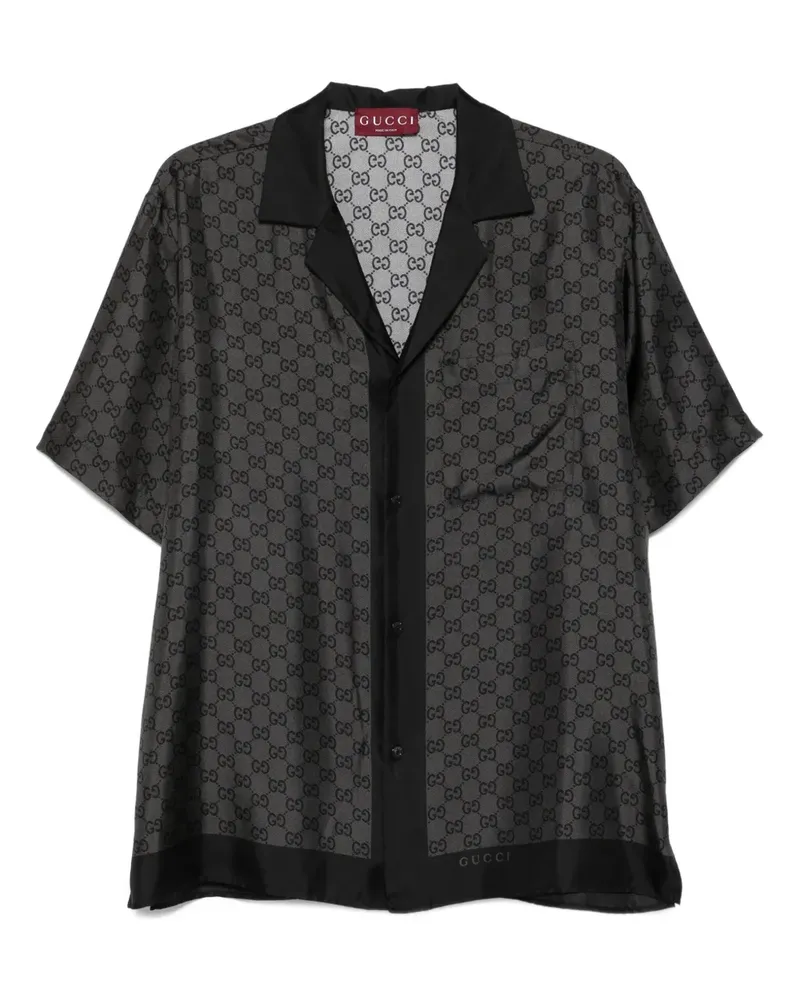 Gucci Hemd mit GG Supreme-Muster - Schwarz Schwarz