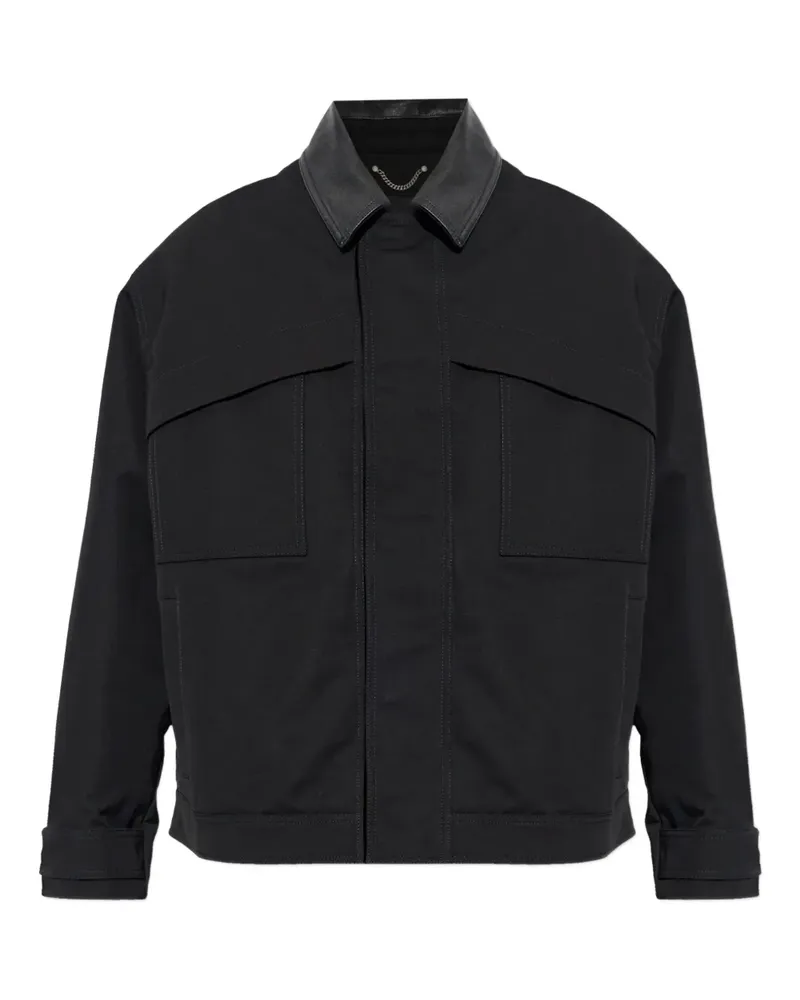Golden Goose leather collar jacket - Schwarz Schwarz