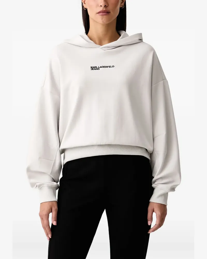Karl Lagerfeld logo-embroidered hoodie - Grau Grau