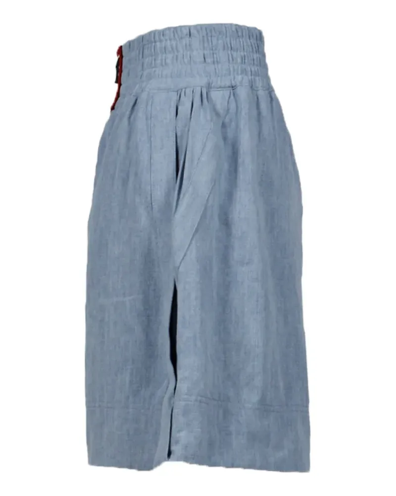 Paco Rabanne logo-patch bermuda shorts - Blau Blau