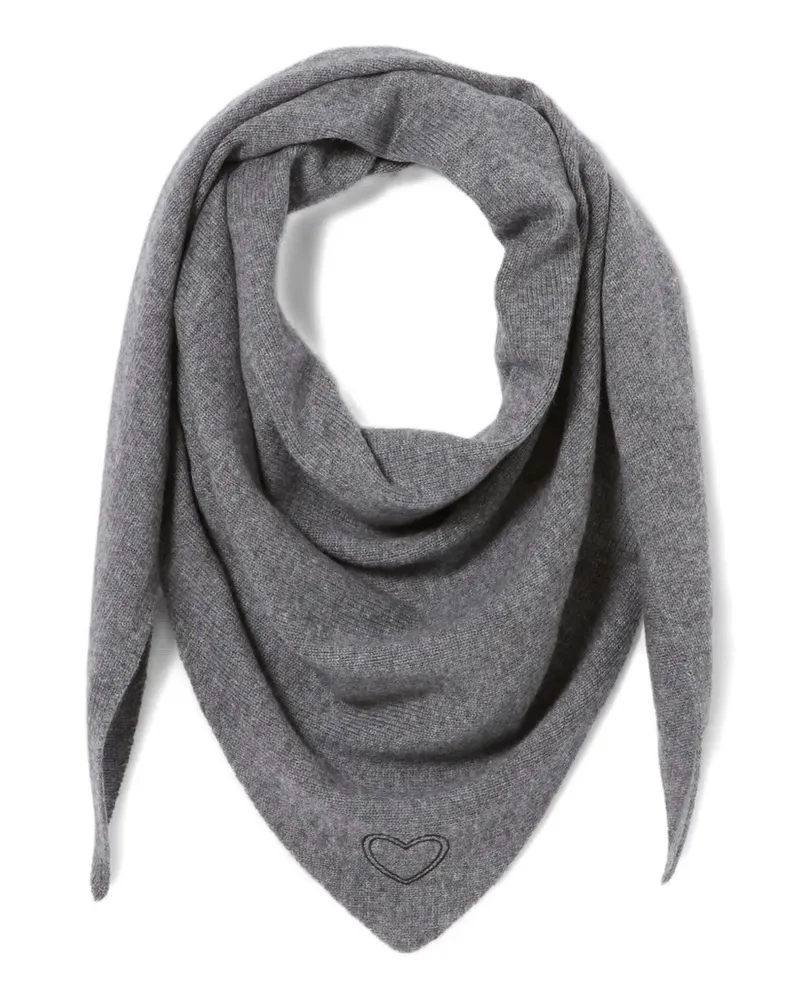 Claudie Pierlot Gestrickter Schal mit Herzstickerei - Grau Grau