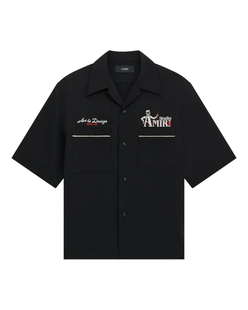 Amiri Studio Camp Hemd - Schwarz Schwarz