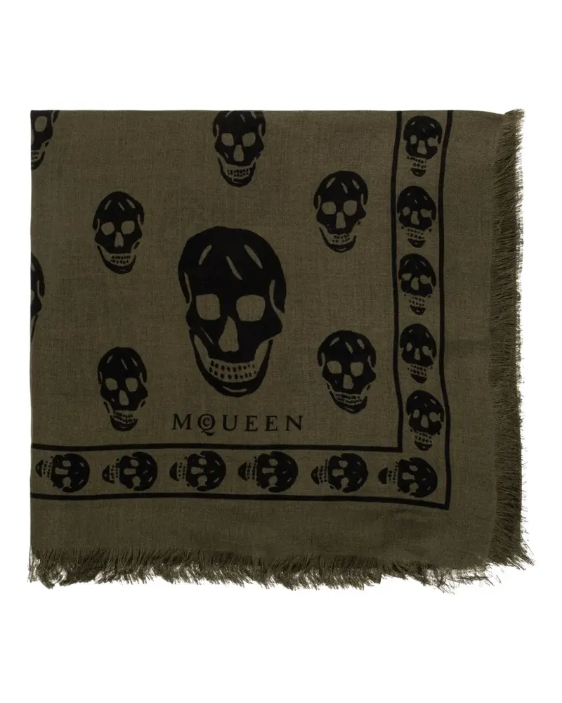 Alexander McQueen skull-print scarf - Grün Grün