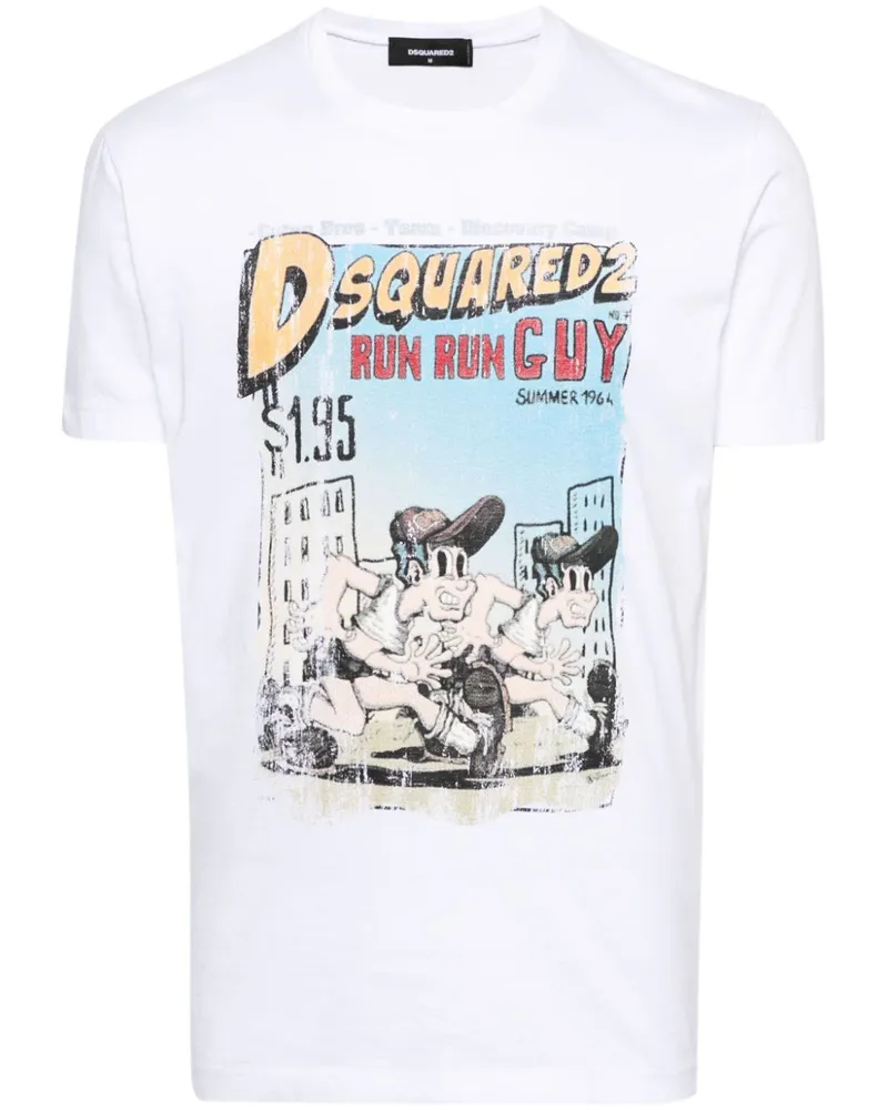 Dsquared2 T-Shirt mit Logo-Print - Weiß Weiß