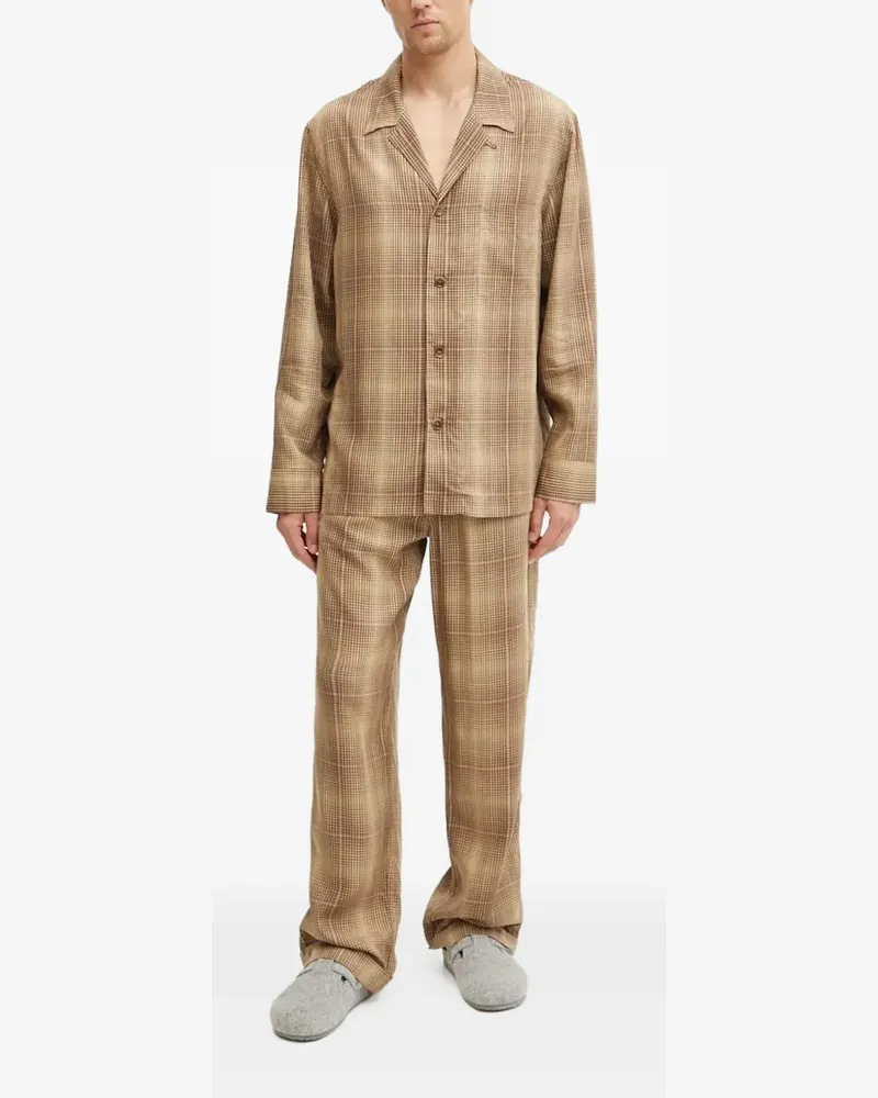 CDLP Kariertes Pyjama-Oberteil mit Reverskragen - Nude Nude