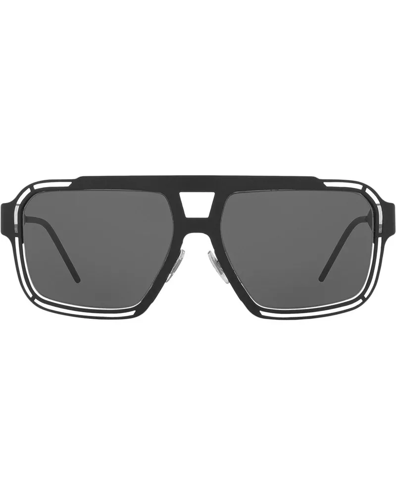 Dolce & Gabbana Sonnenbrille mit eckigem Gestell - Schwarz Schwarz