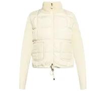 Gefütterte Jacke mit Logo-Applikation - Nude