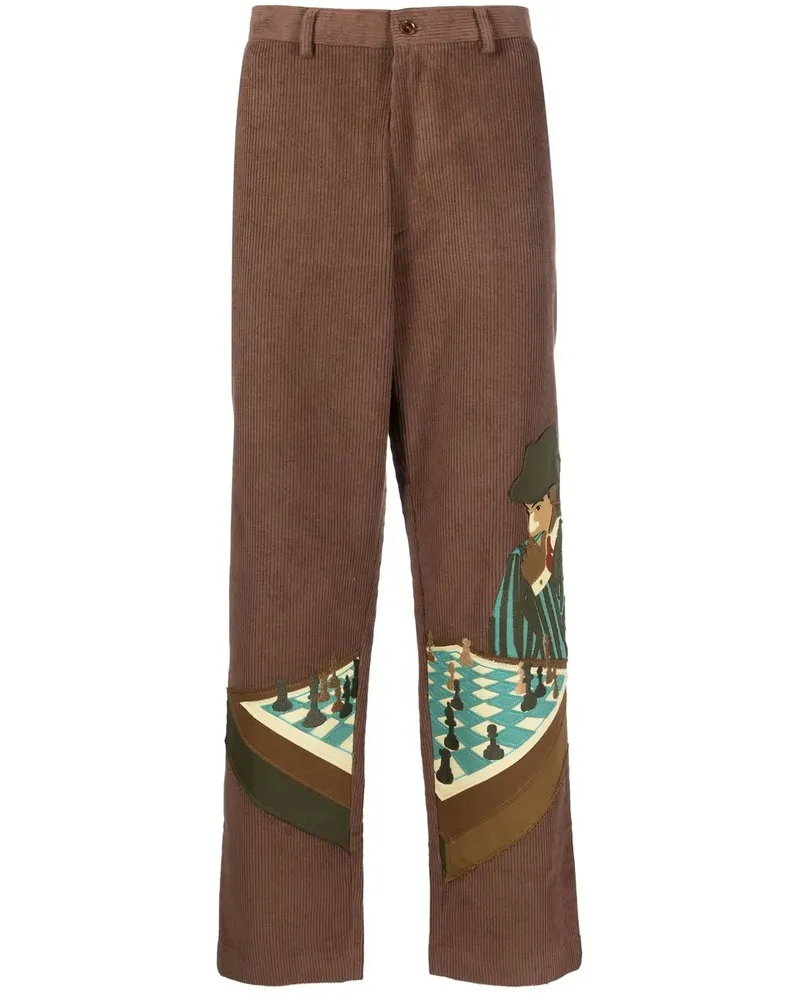 KidSuper Cordhose im Patchwork-Look - Braun Braun