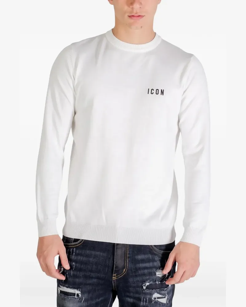 Icon Brand Pullover mit Logo-Print - Weiß Weiß