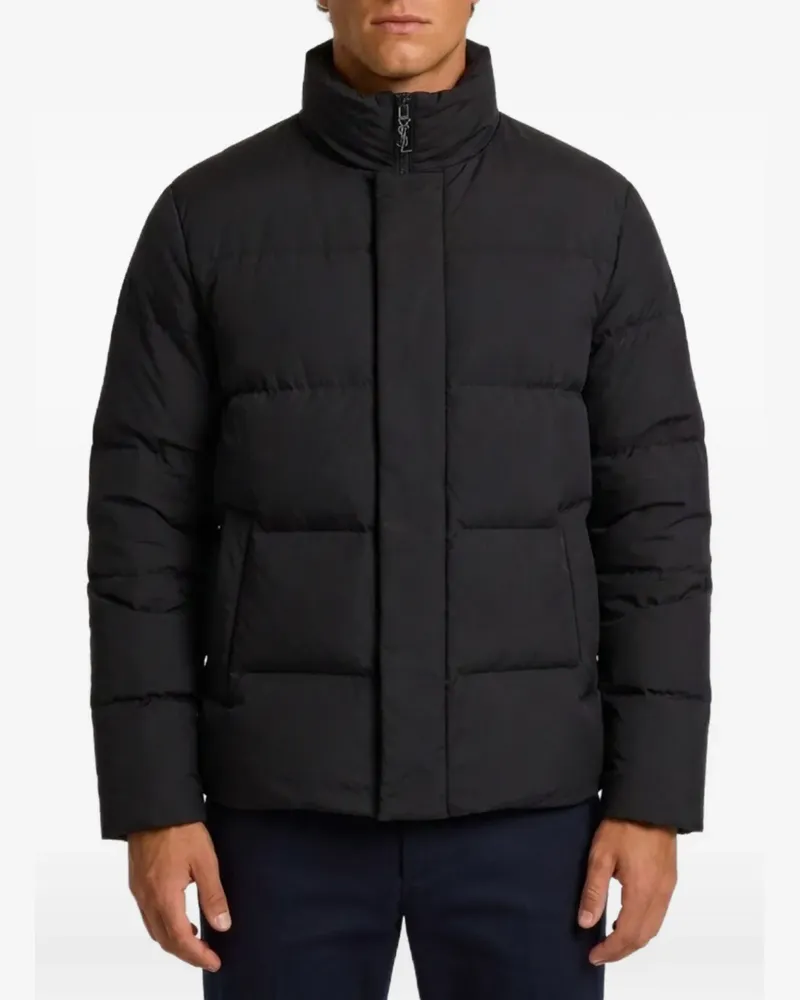 Saint Laurent Gesteppte Jacke mit Stehkragen - Schwarz Schwarz