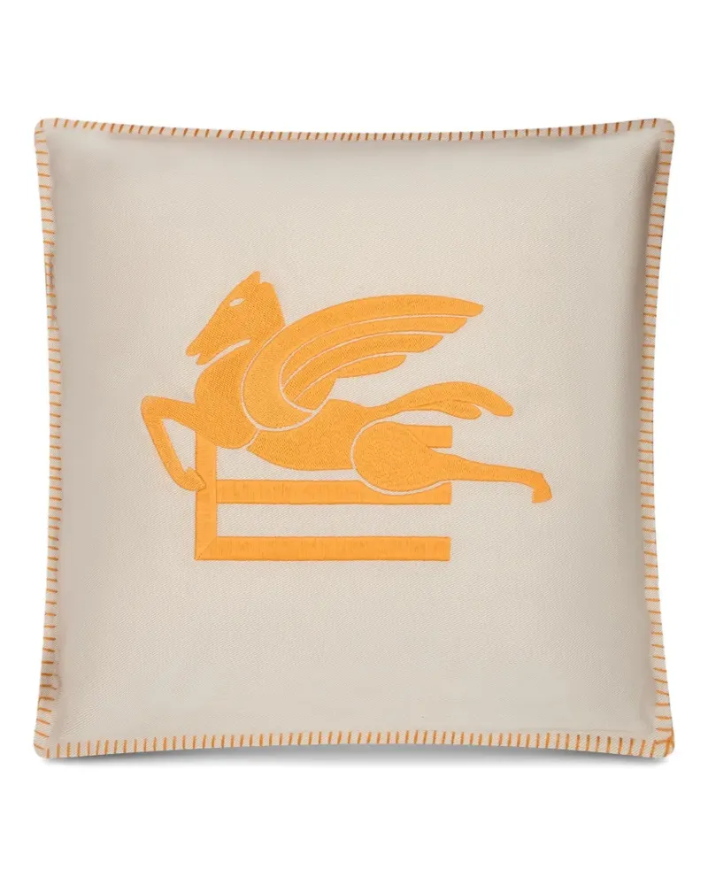 Etro Kissen mit Pegaso-Stickerei 45cm x 45cm - Nude Nude