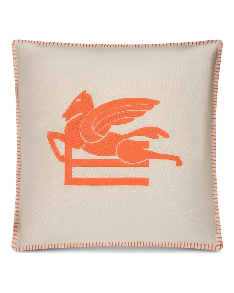 Etro Kissen mit Pegaso-Stickerei 45cm x 45cm - Nude Nude
