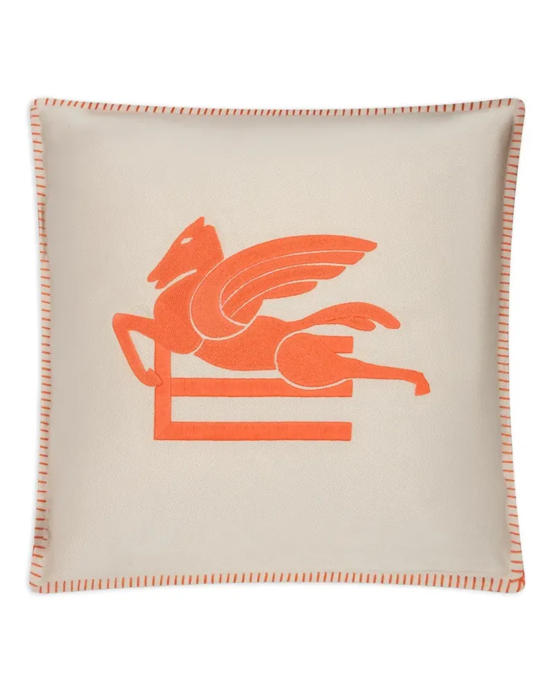 Etro Kissen mit Pegaso-Stickerei 45cm x 45cm - Nude Nude