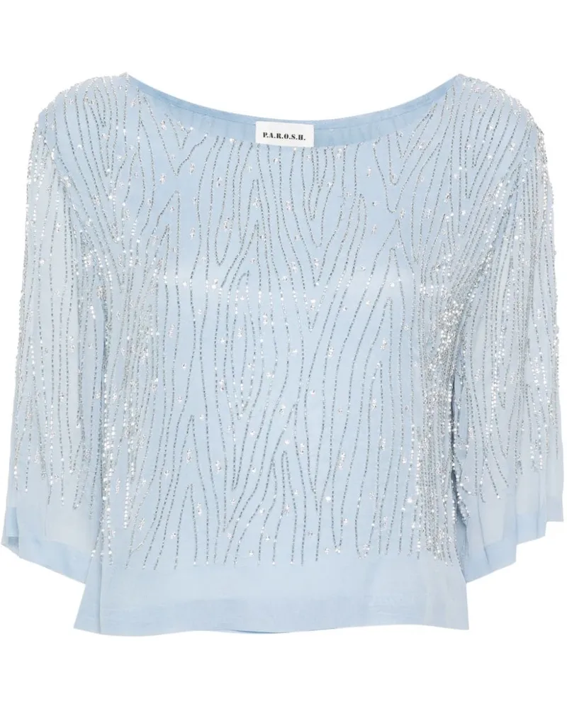 P.A.R.O.S.H. P.A.R.O H. Verzierte Bluse - Blau Blau