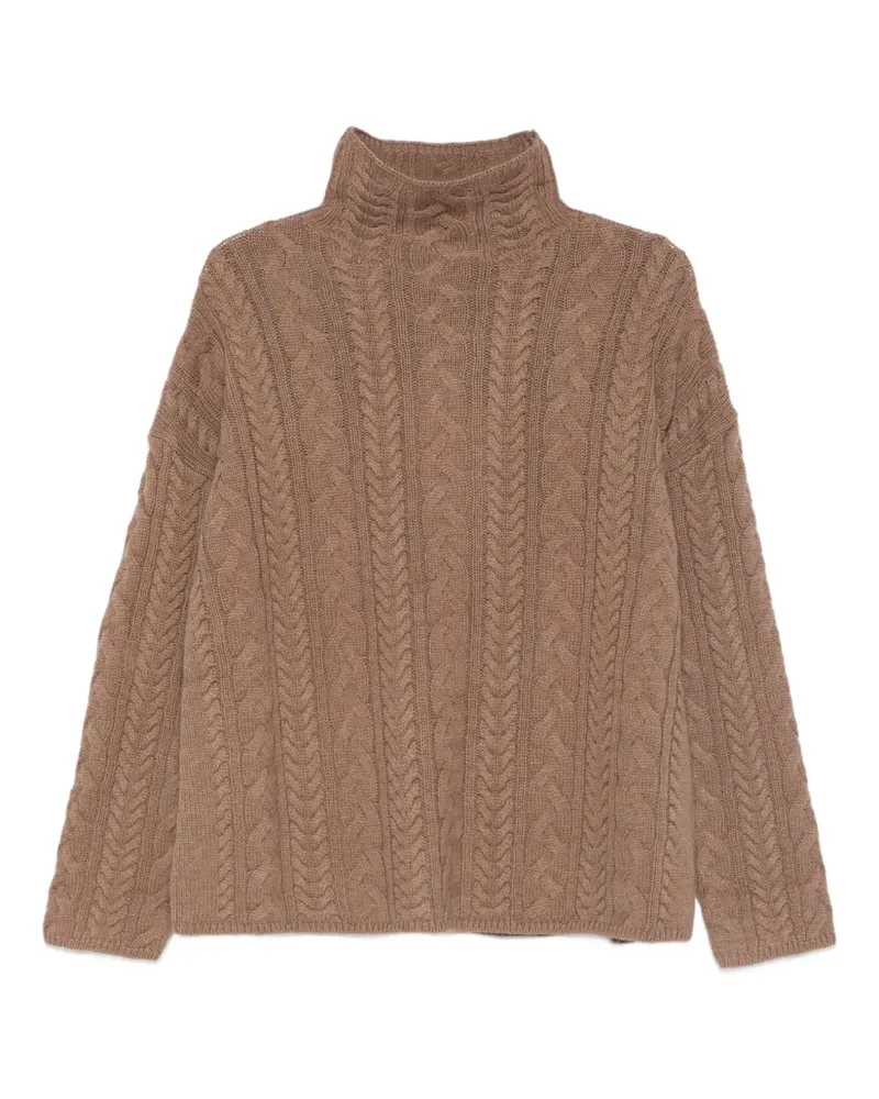 Max Mara Max Mara Rollkragenpullover mit Zopfmuster - Braun Braun