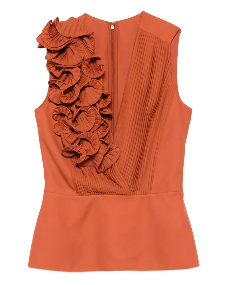 Elie Saab Top mit Rüschen - Orange Orange