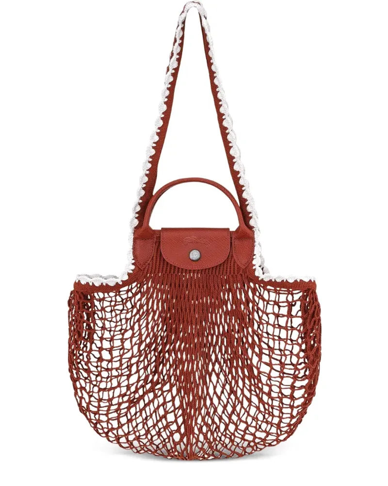Longchamp Le Pilage Schultertasche aus Mesh - Rot Rot