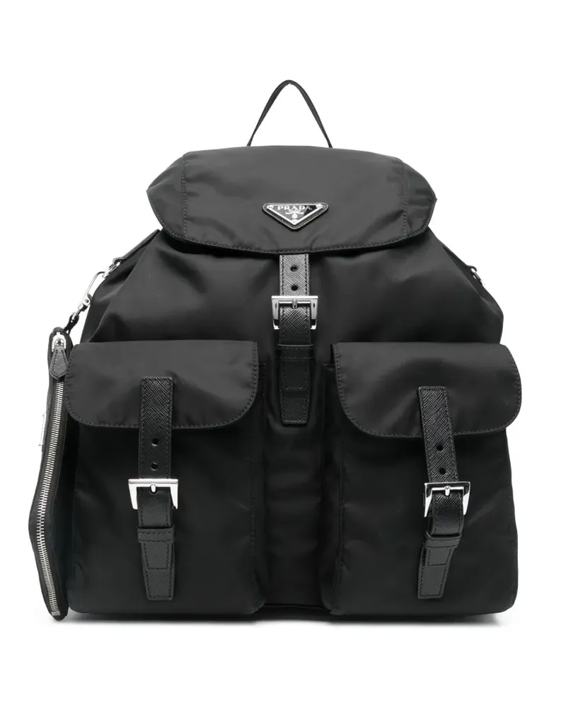 Prada Rucksack mit Schnallen - Schwarz Schwarz