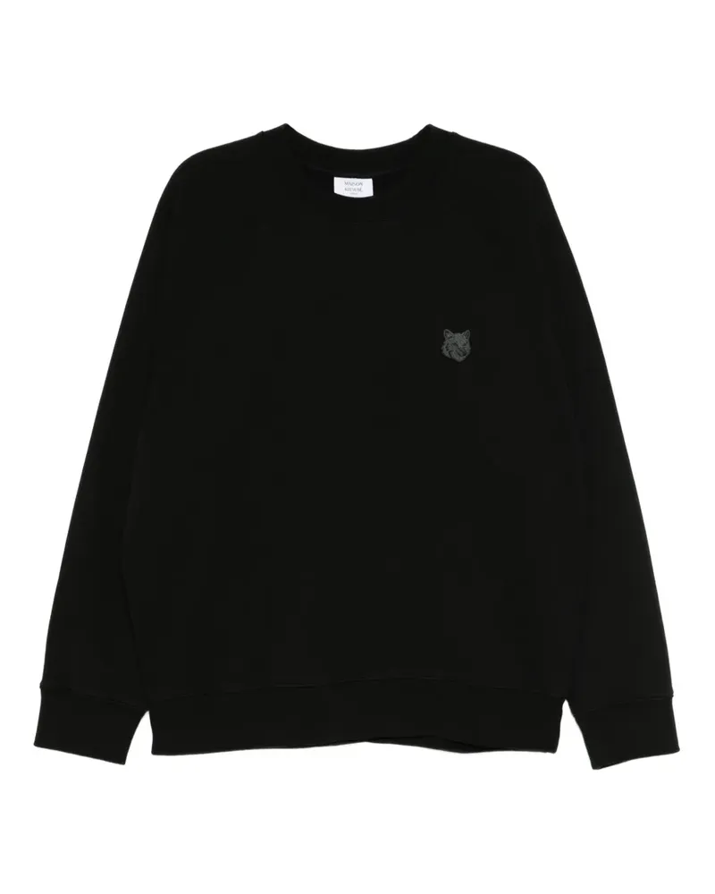 Kitsuné Sweatshirt mit Fuchs-Patch - Schwarz Schwarz