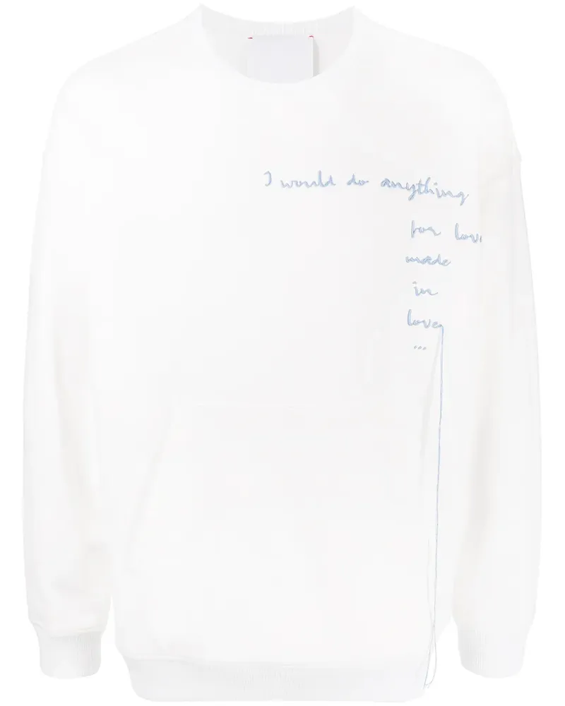 Ports V Sweatshirt mit Slogan-Print - Weiß Weiß