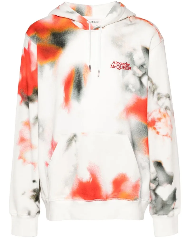 Alexander McQueen Obscured Flower Hoodie - Weiß Weiß