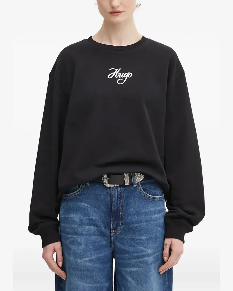 HUGO BOSS Sweatshirt mit Logo - Schwarz Schwarz