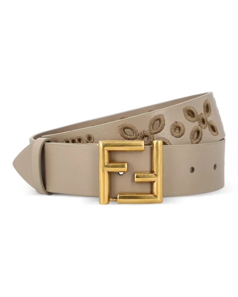 Fendi logo-buckle belt - Nude Nude