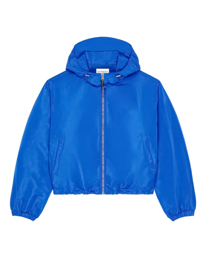 Givenchy logo-print hooded jacket - Blau Blau