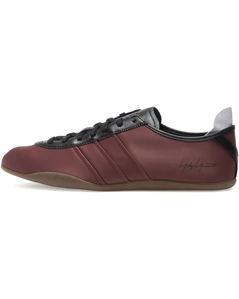 Y-3 satin-paneled lace-up trainers - Rot Rot