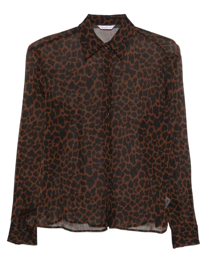 GUGLIELMINOTTI animal-print shirt - Braun Braun