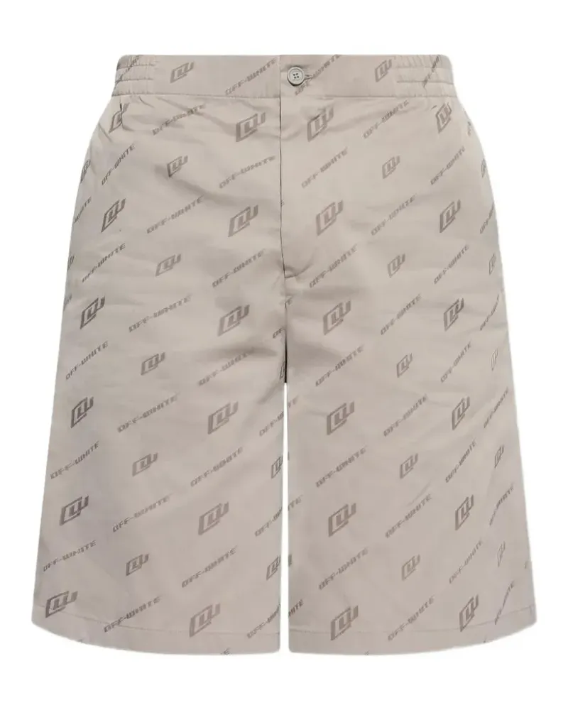 OFF-WHITE logo-pattern shorts - Nude Nude