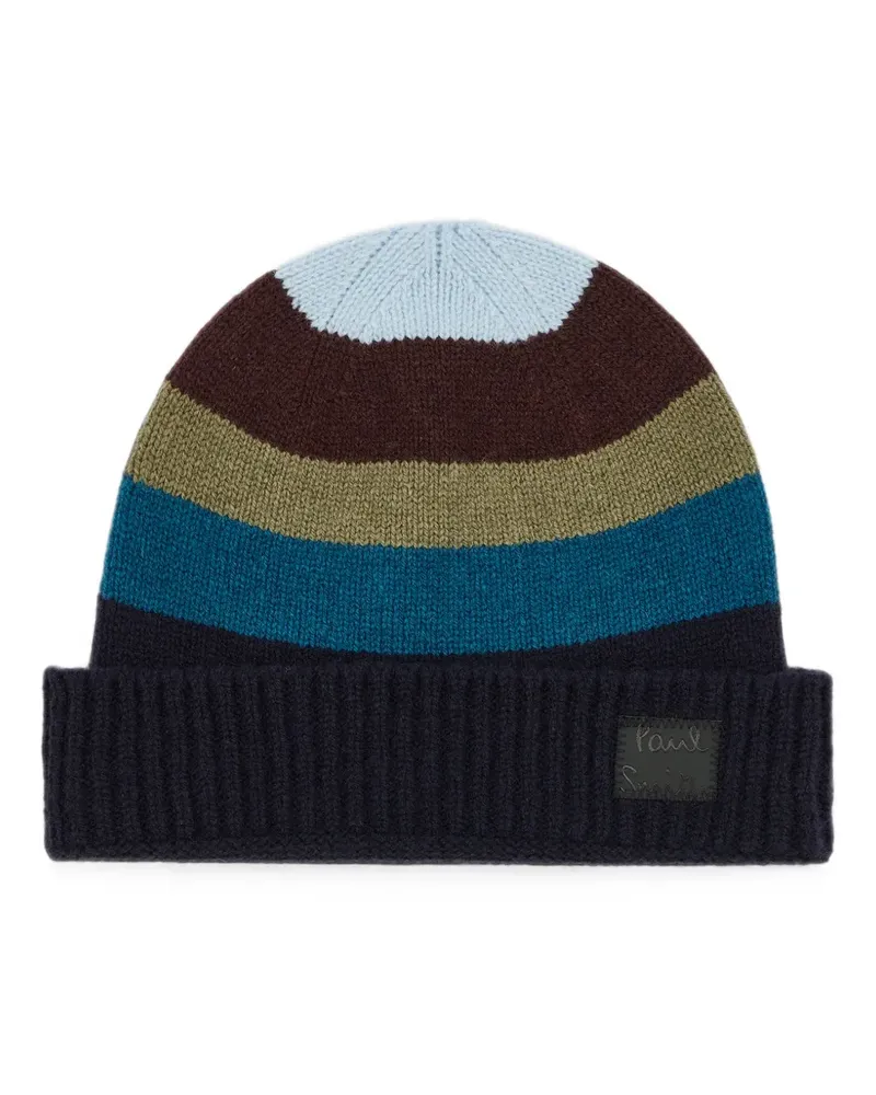Paul Smith Gestreifte Beanie - Blau Blau